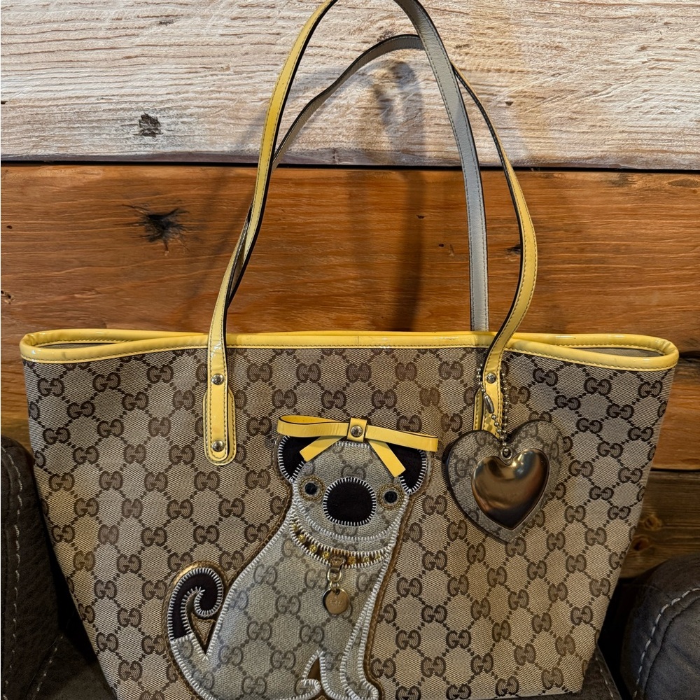 Guccioli Gucci Oliver pug tote bag